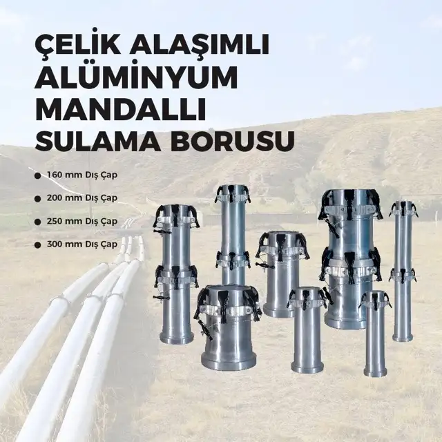 Çelik Alaşımlı Alüminyum Mandallı Sulama Borusu | Aziz Boru